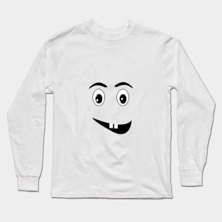 Black and white face cartoon Long Sleeve T-Shirt